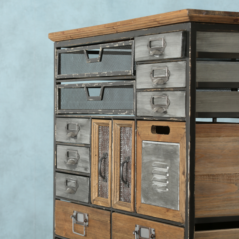 Brantson 43.7'' Tall Solid Wood 17 - Drawer Apothecary Accent Chest