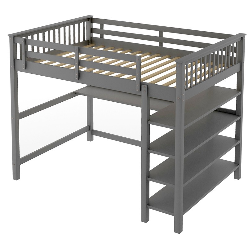 Brithny Loft Bed with Built-in-Desk by Harriet Bee