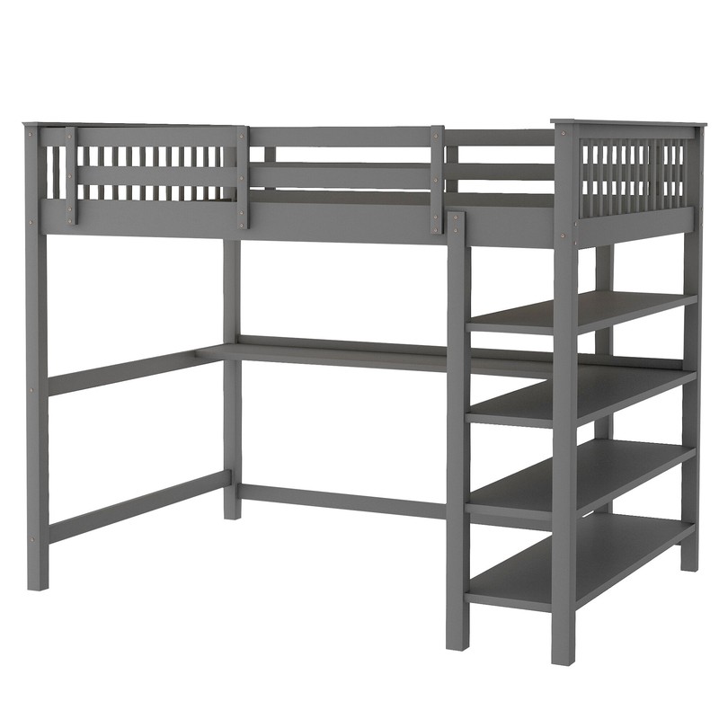 Brithny Loft Bed with Built-in-Desk by Harriet Bee