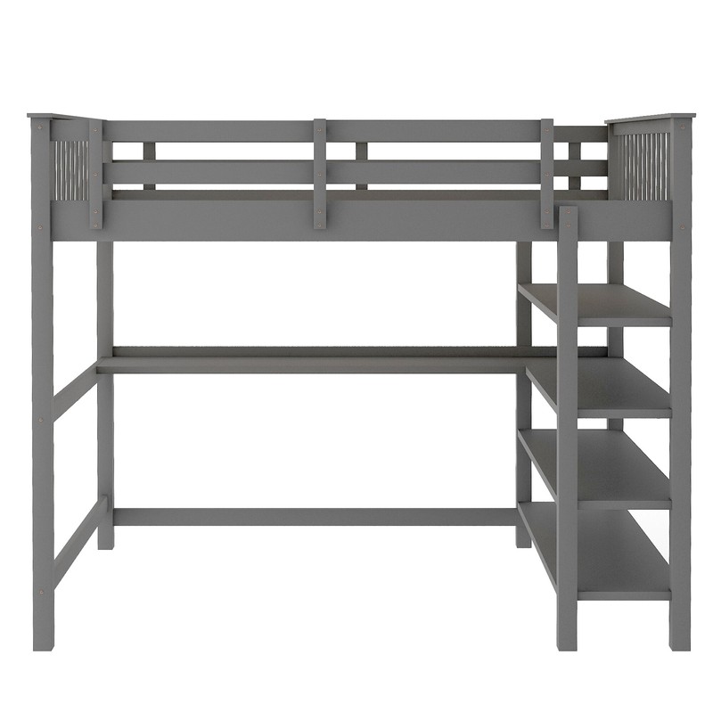 Brithny Loft Bed with Built-in-Desk by Harriet Bee