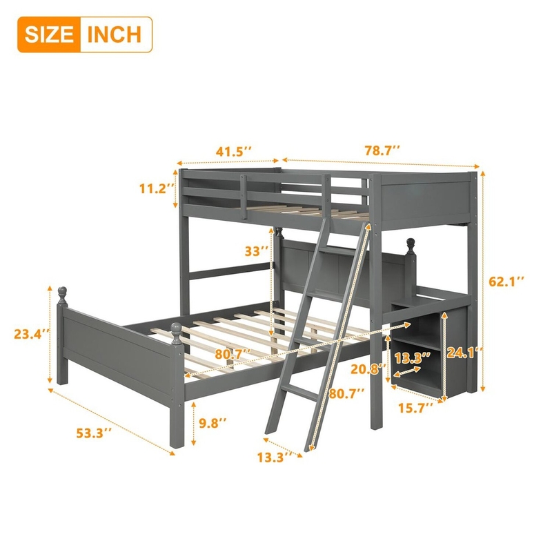 Brittnye Twin Over Full L-Shaped Bunk Beds by Harriet Bee