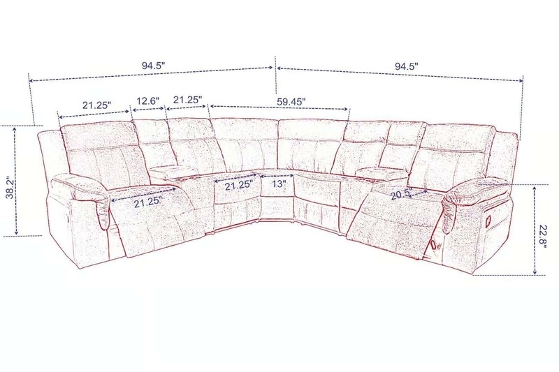 Bussard 94.5" Wide Symmetrical Reclining Corner Sectional