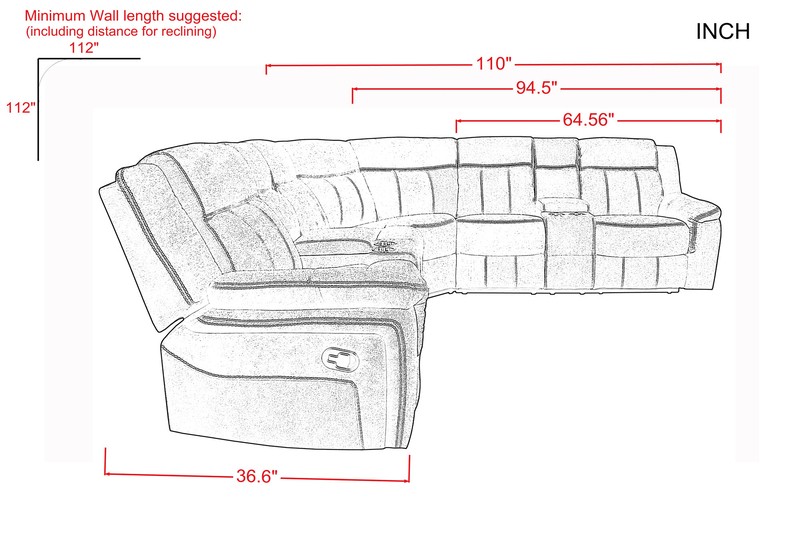 Bussard 94.5" Wide Symmetrical Reclining Corner Sectional