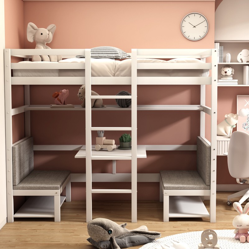 Caesare Single Loft Bed with Built-in-Desk by Harriet Bee
