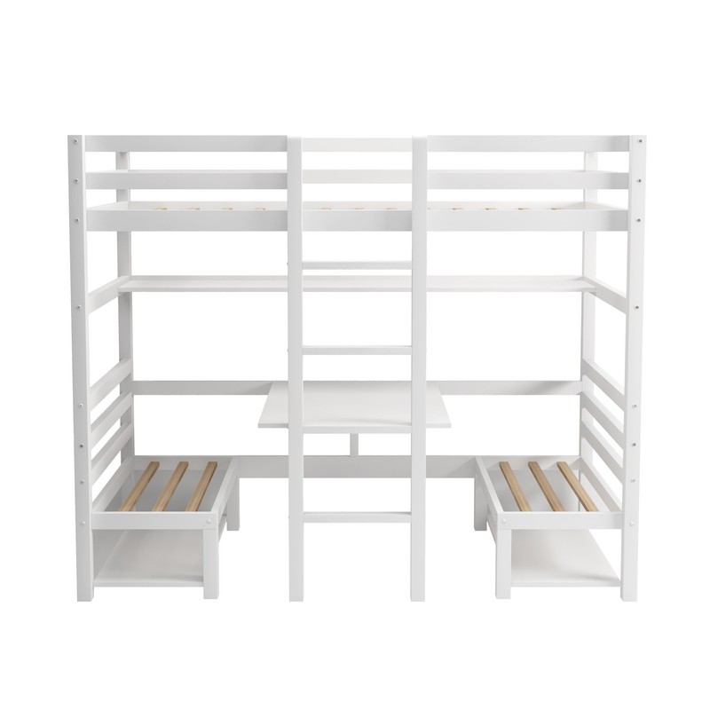 Caesare Single Loft Bed with Built-in-Desk by Harriet Bee