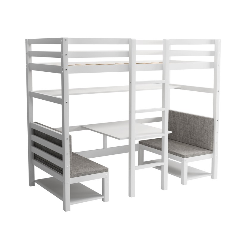 Caesare Single Loft Bed with Built-in-Desk by Harriet Bee