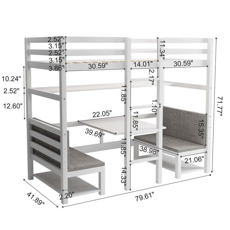 Caesare Single Loft Bed with Built-in-Desk by Harriet Bee