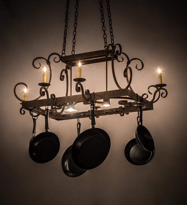 Hanging Pot Rack with Lights Ideas on Foter