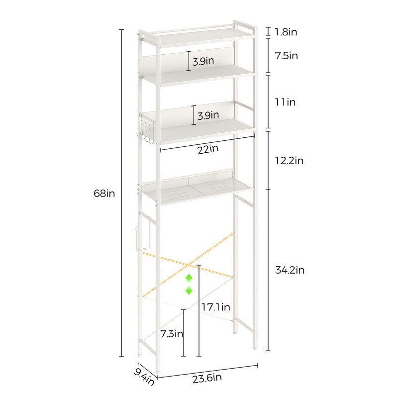 Calirose 23.6'' W x 68'' H x 9.4'' D Over-The-Toilet Storage