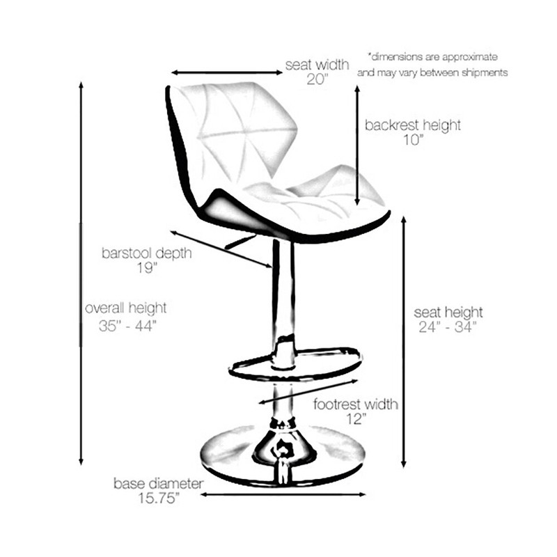 Capodanno Swivel Adjustable Height Bar Stool