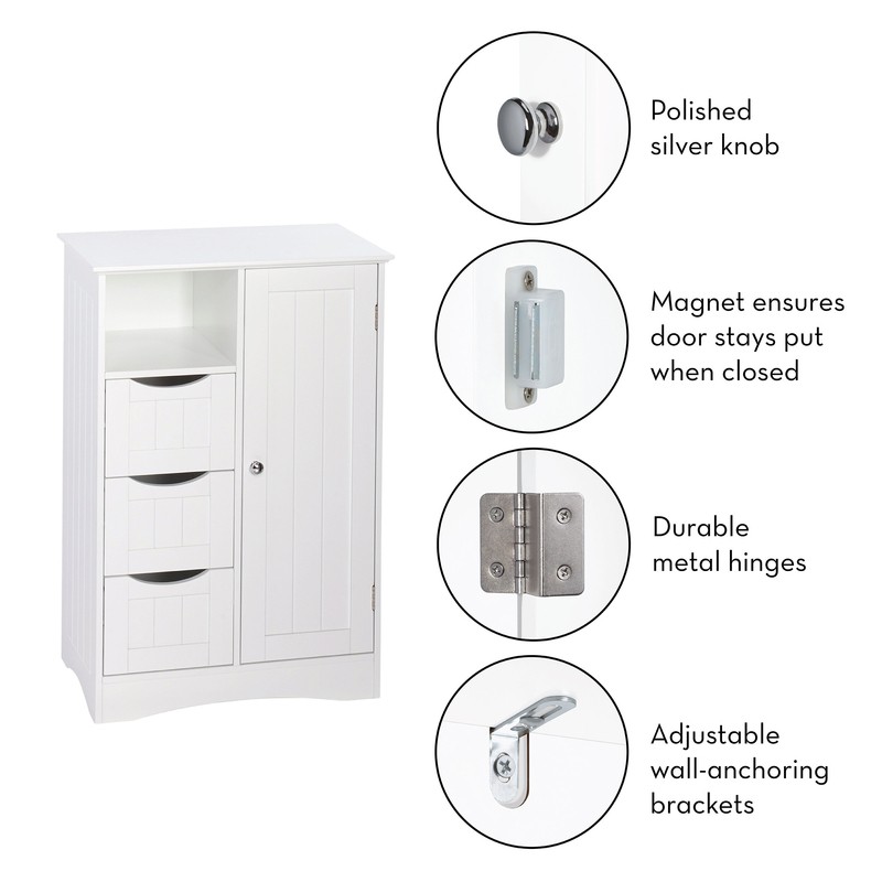 Caril 22.05'' W x 32.1'' H x 13.39'' D Free-Standing Bathroom Cabinet