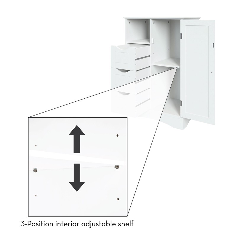 Caril 22.05'' W x 32.1'' H x 13.39'' D Free-Standing Bathroom Cabinet