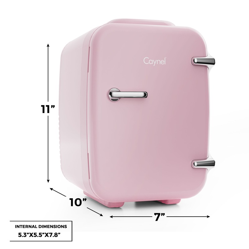 CAYNEL Outdoor Retro 0.14 Cubic Feet cu. ft. Countertop Mini Fridge