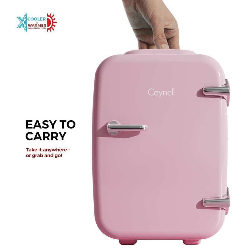 CAYNEL Outdoor Retro 0.14 Cubic Feet cu. ft. Countertop Mini Fridge