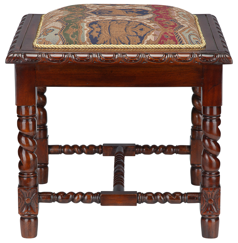Charles II 22'' Tall Solid Wood Accent Stool