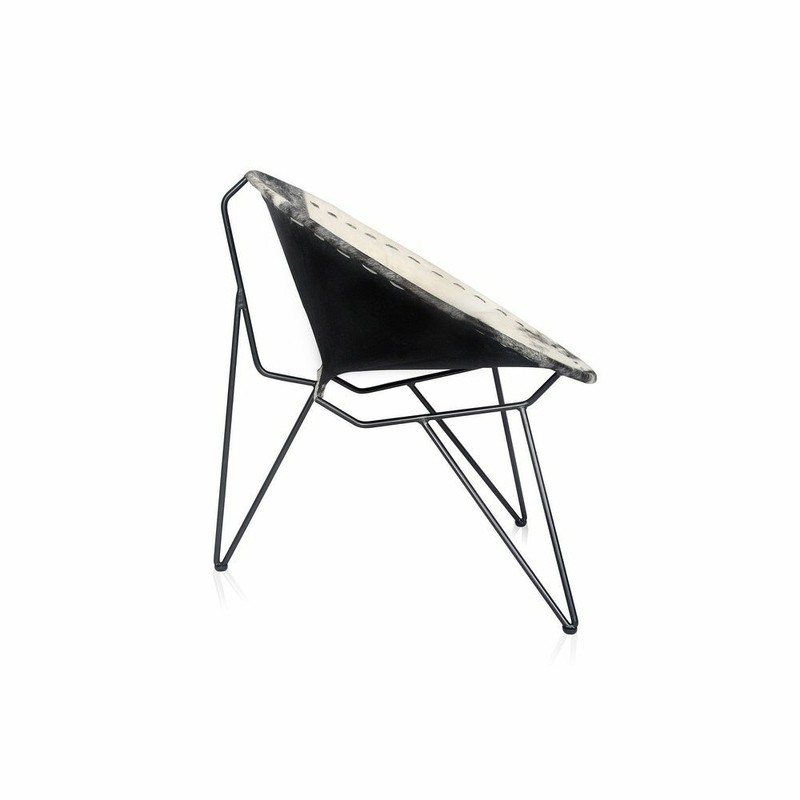 Cheney 30'' Wide Genuine Leather Cowhide Papasan Chair