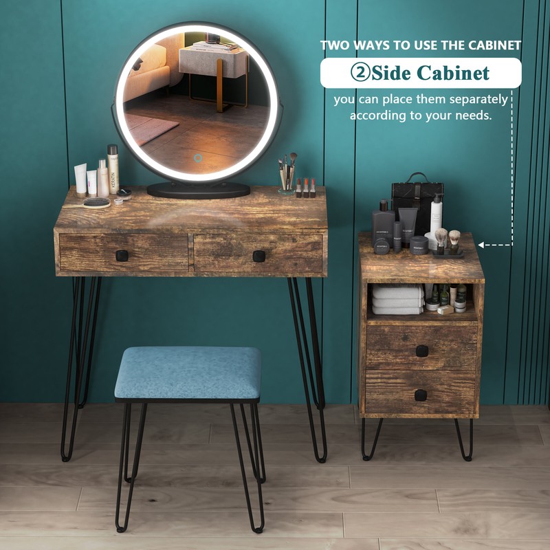 Cheneyville Vanity Set with Stool and Mirror