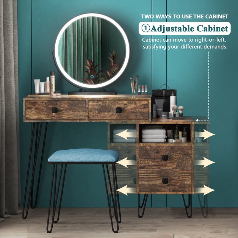 Cheneyville Vanity Set with Stool and Mirror