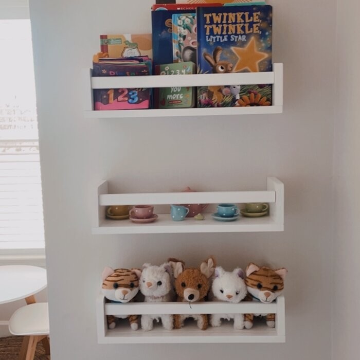 Clegg Isabelle & Max™ 4.2'' H X 16.5'' W Solid Wood Pine House Floating Shelf Kids Bookcase