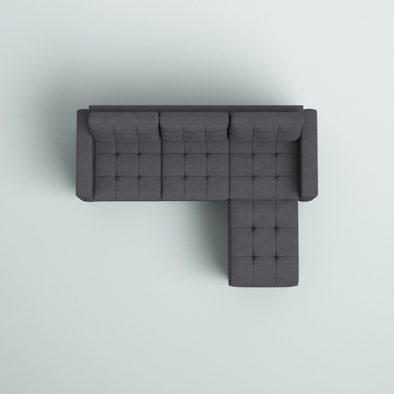 Clem 81" Wide Linen Reversible Sofa & Chaise with Ottoman