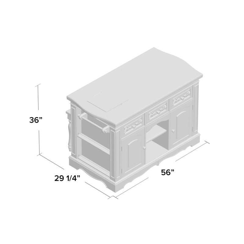 Clemente 56'' Wide Kitchen Island Set