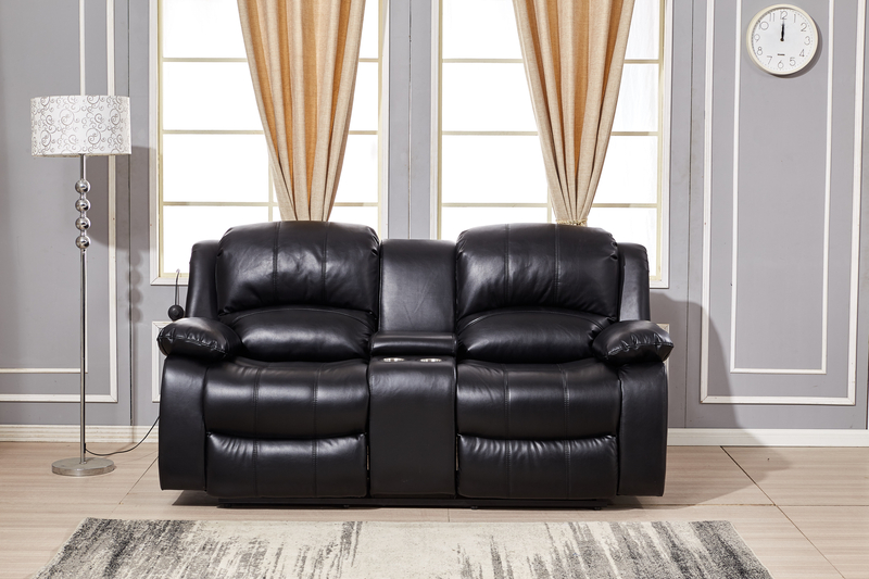 Convergent Faux Leather Pillow Top Arm Reclining Loveseat