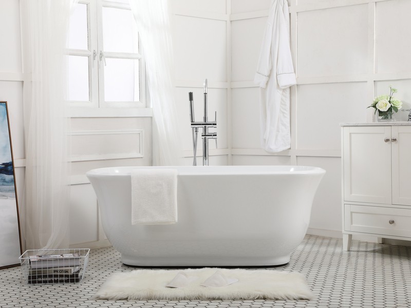 Coralie 59" x 28" Freestanding Soaking Bathtub