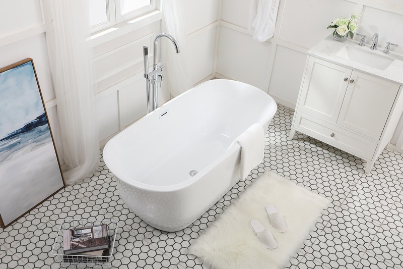 Coralie 59" x 28" Freestanding Soaking Bathtub