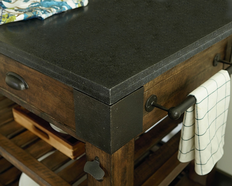 Cordova 50'' Wide Rolling Kitchen Island with Granite Top