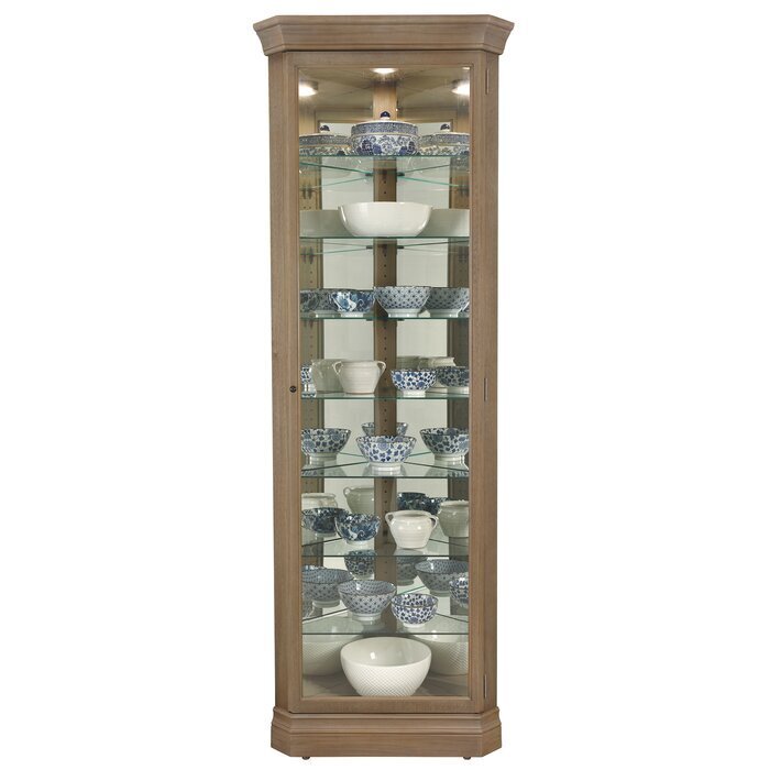 Corner Small China Cabinet with Glass Door