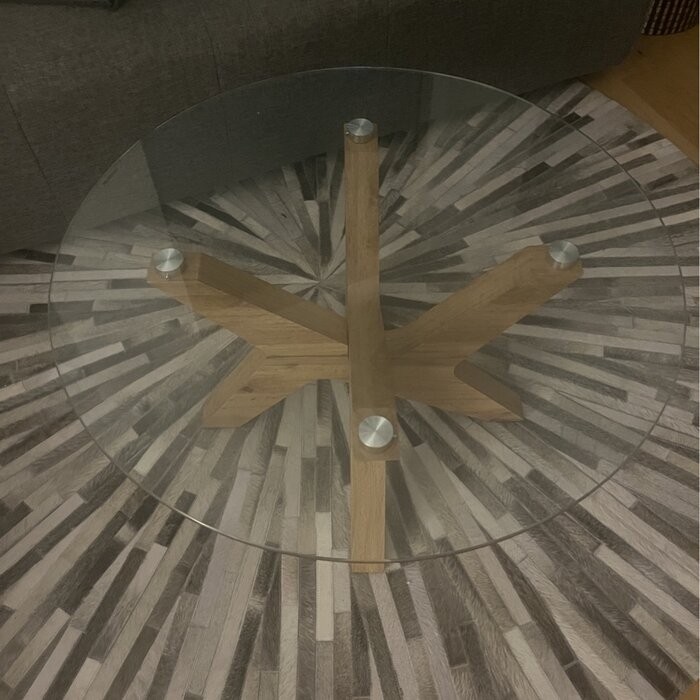 Corrigan Studio® Round Glass Coffee Tables For Living Room, 31.5 In Accent Coffee Side Tea Table With Natural Wood Frame And Tempered Glass Top Center Table For Home Office Café