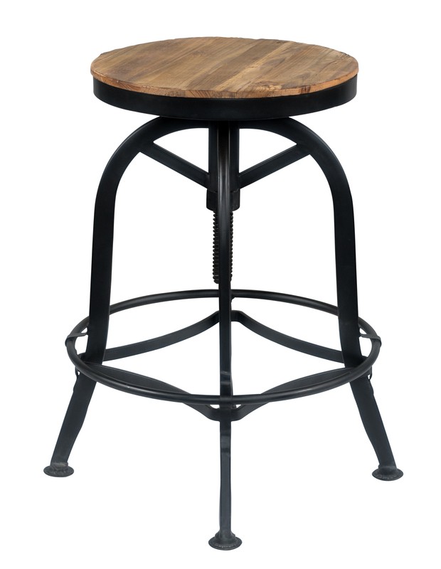 Cothern Swivel Solid Wood Adjustable Height Bar Stool