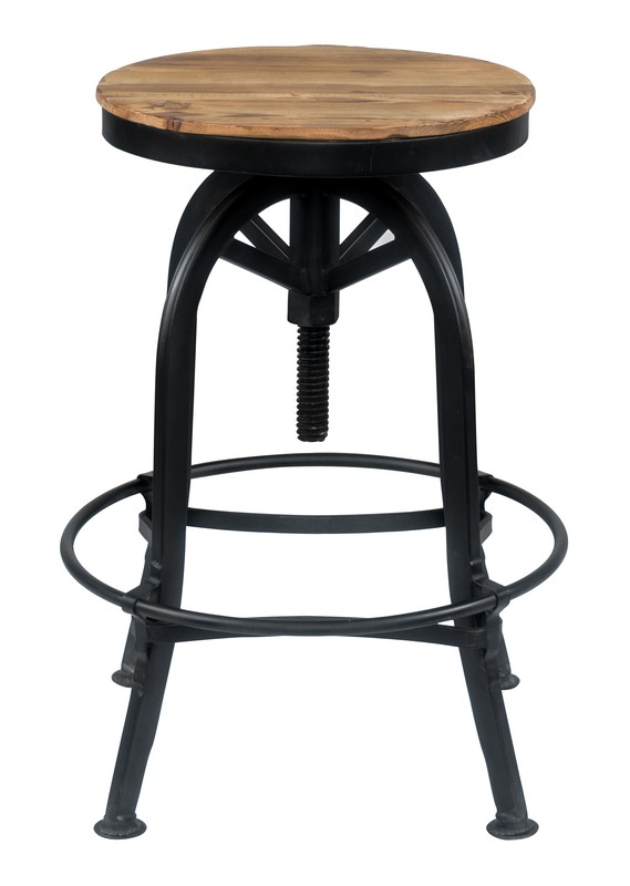 Cothern Swivel Solid Wood Adjustable Height Bar Stool