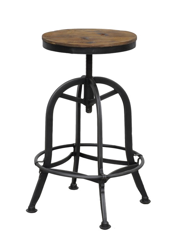 Cothern Swivel Solid Wood Adjustable Height Bar Stool