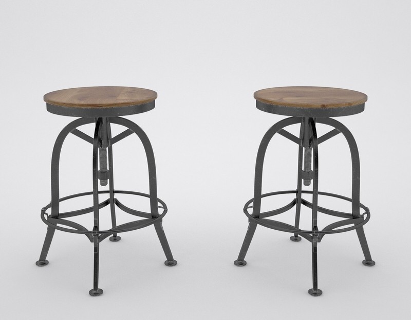 Cothern Swivel Solid Wood Adjustable Height Bar Stool