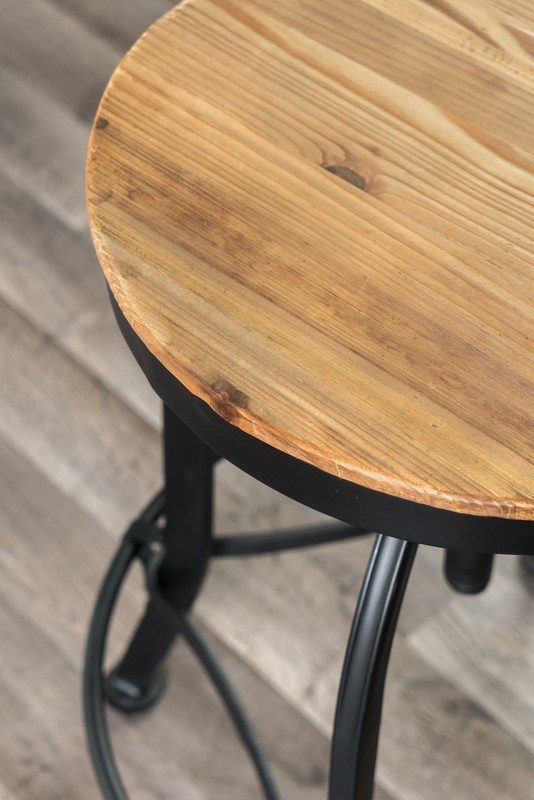Cothern Swivel Solid Wood Adjustable Height Bar Stool
