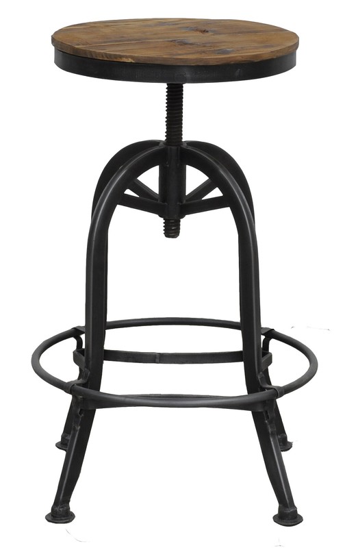 Cothern Swivel Solid Wood Adjustable Height Bar Stool
