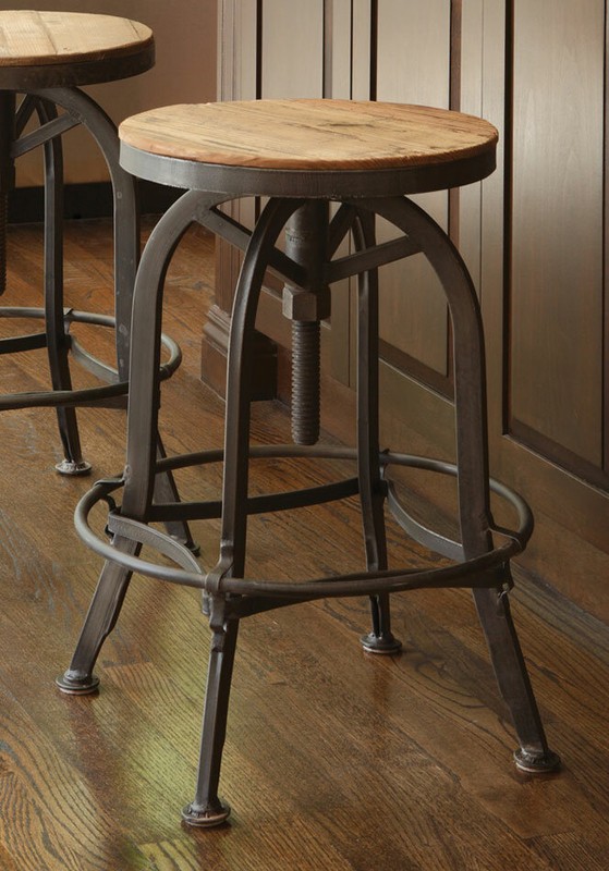 Cothern Swivel Solid Wood Adjustable Height Bar Stool