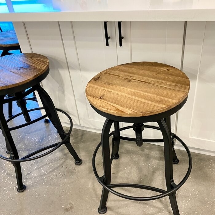 Cothern Swivel Solid Wood Adjustable Height Bar Stool