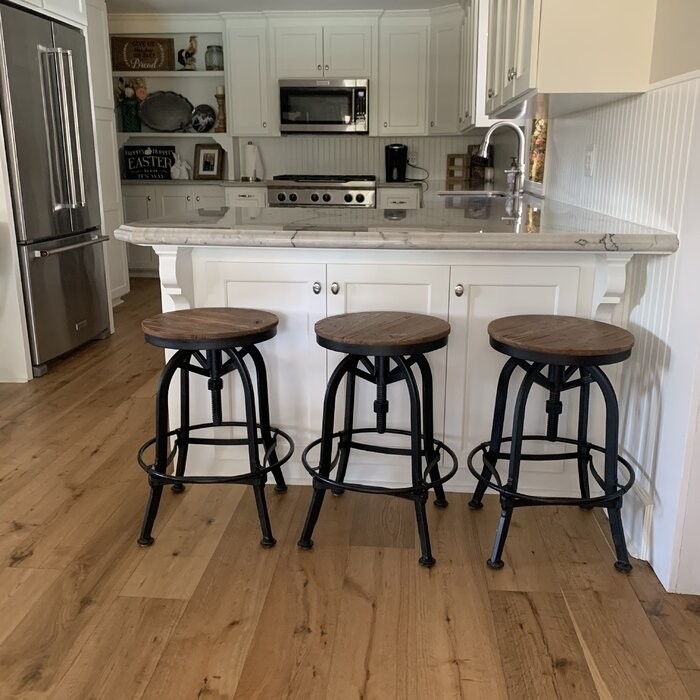 Cothern Swivel Solid Wood Adjustable Height Bar Stool