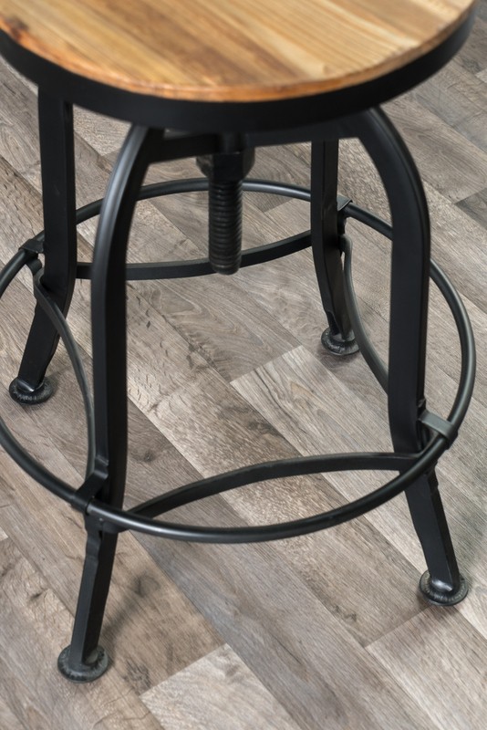 Cothern Swivel Solid Wood Adjustable Height Bar Stool