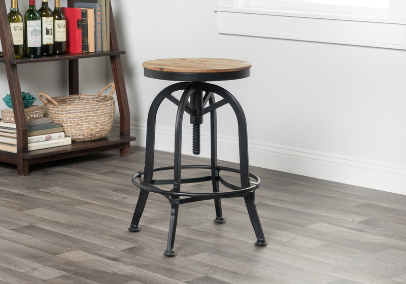 Cothern Swivel Solid Wood Adjustable Height Bar Stool