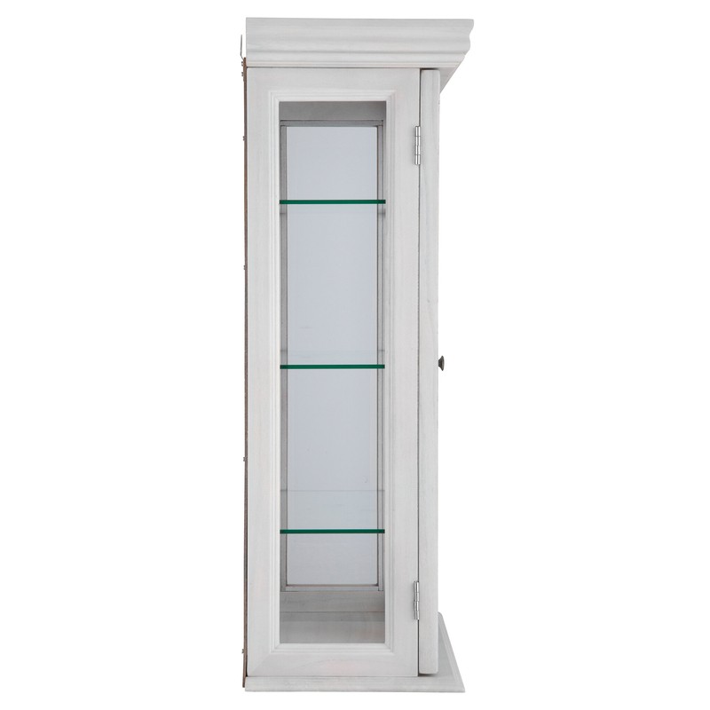 Country Tuscan 20'' Wide Solid Wood Mirrored Back Curio Cabinet