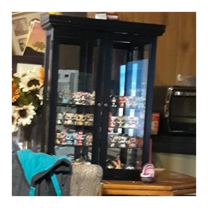 Country Tuscan 20'' Wide Solid Wood Mirrored Back Curio Cabinet