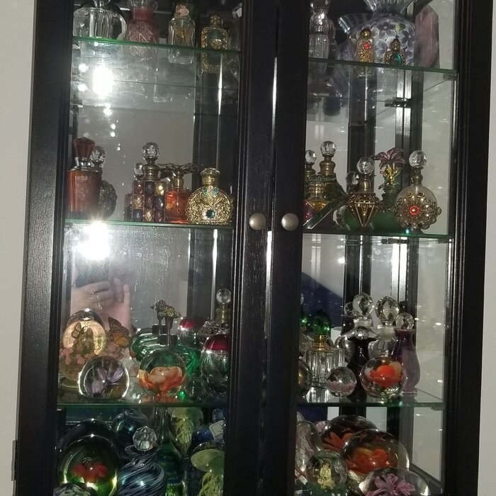 Country Tuscan 20'' Wide Solid Wood Mirrored Back Curio Cabinet