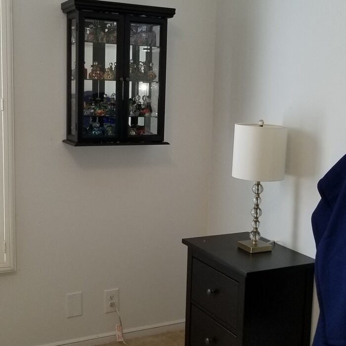 Country Tuscan 20'' Wide Solid Wood Mirrored Back Curio Cabinet