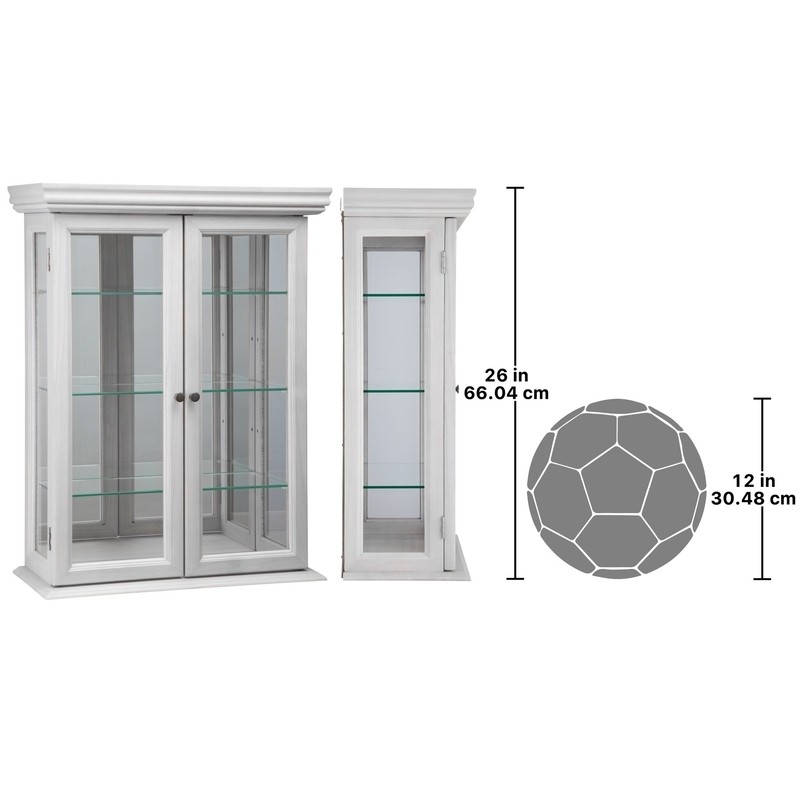 Country Tuscan 20'' Wide Solid Wood Mirrored Back Curio Cabinet