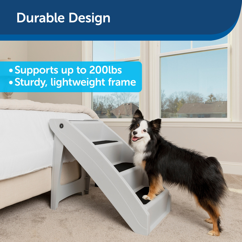 Cozy Up Folding Pet Steps 25" Grey