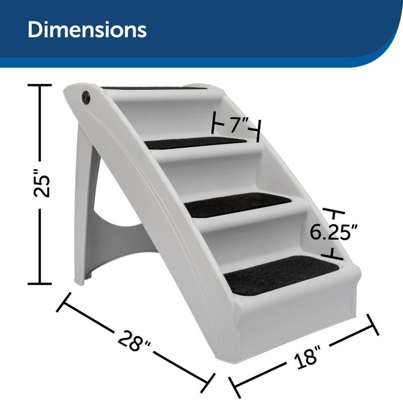 Cozy Up Folding Pet Steps 25" Grey