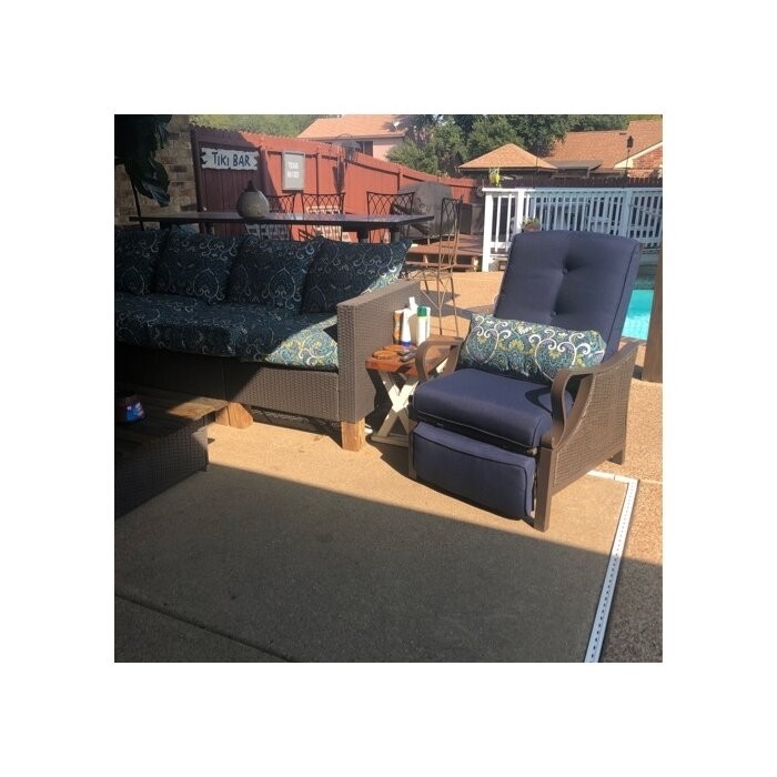 Craighead Luxury Recliner Patio Chair with Cushions